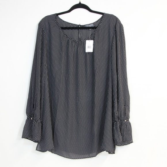 The Limited Black & White Tiny Dot Blouse NWT - Picture 1 of 4